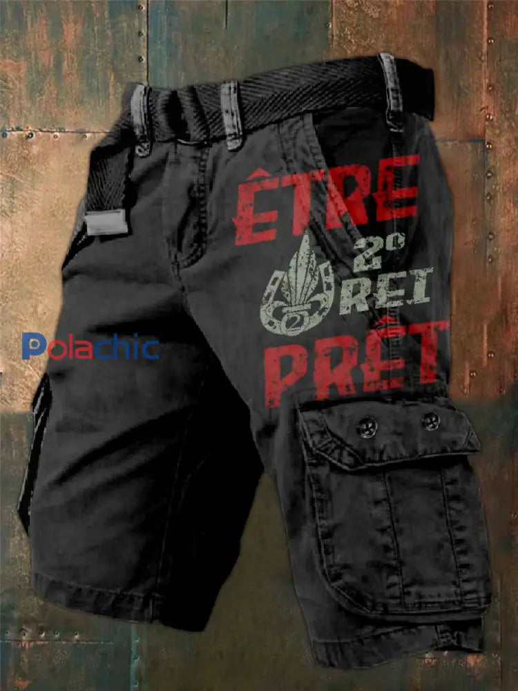 Homme Français Militaire Thème Cargo Shorts comme image / S