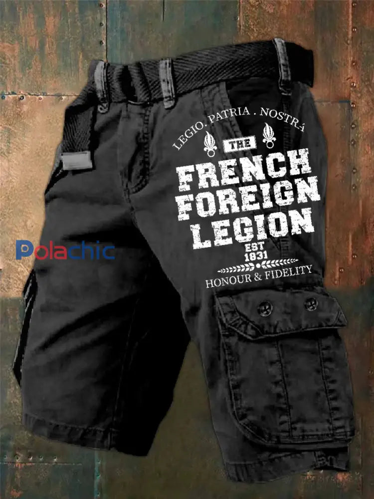 Homme Français Militaire Thème Cargo Shorts comme image / S