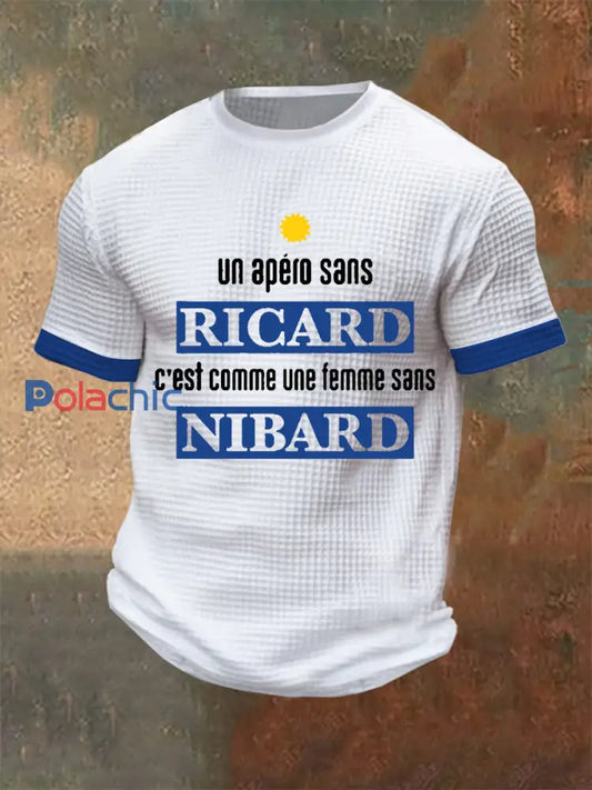 Homme Un Apero Sans Ricard C’est Comme Une Femme Sans Nibard Waffle Manches Courtes Blanc / S