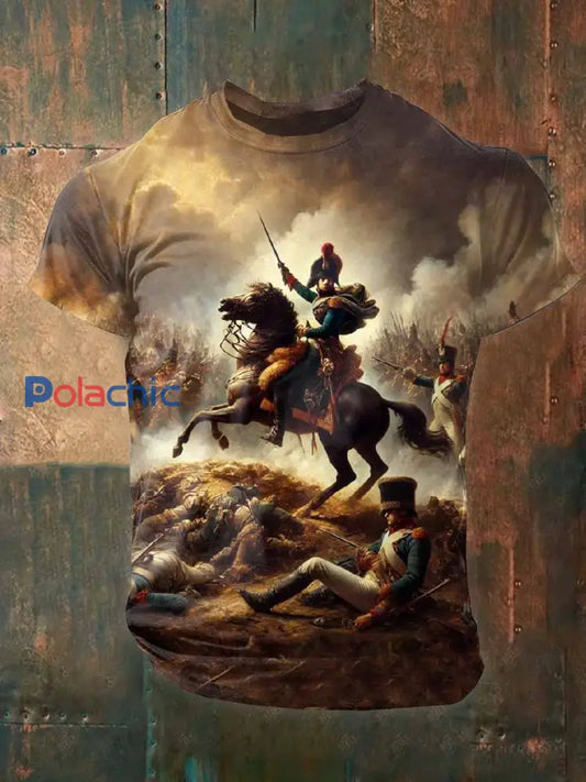 Homme Vintage French Napoleon T-Shirt Manches courtes comme image / M