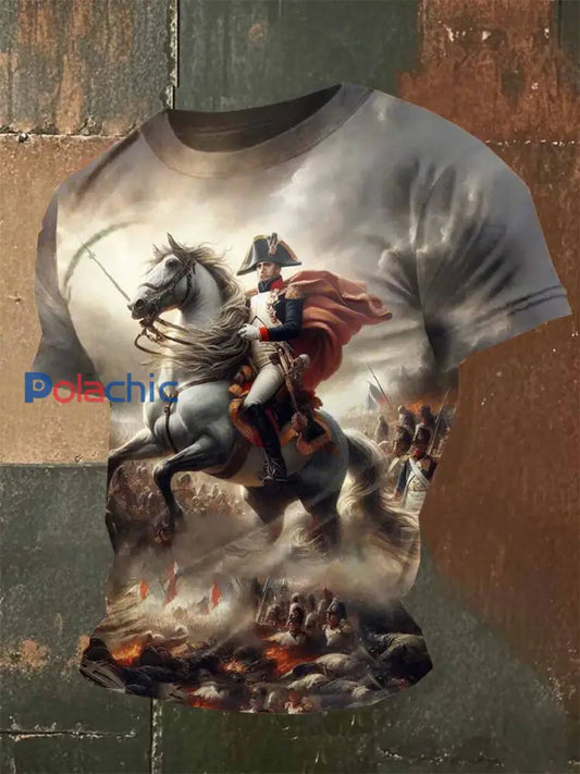 Homme Vintage French Napoleon T-Shirt Manches courtes comme image / M
