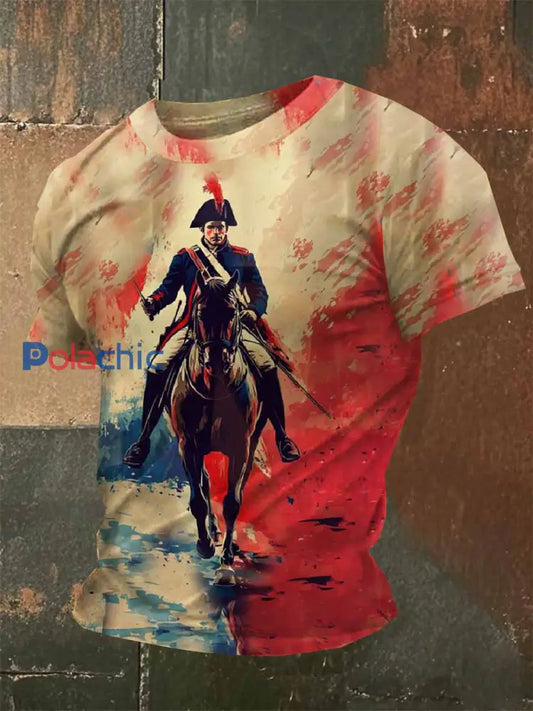 Homme Vintage French Napoleon T-Shirt Manches courtes comme image / M