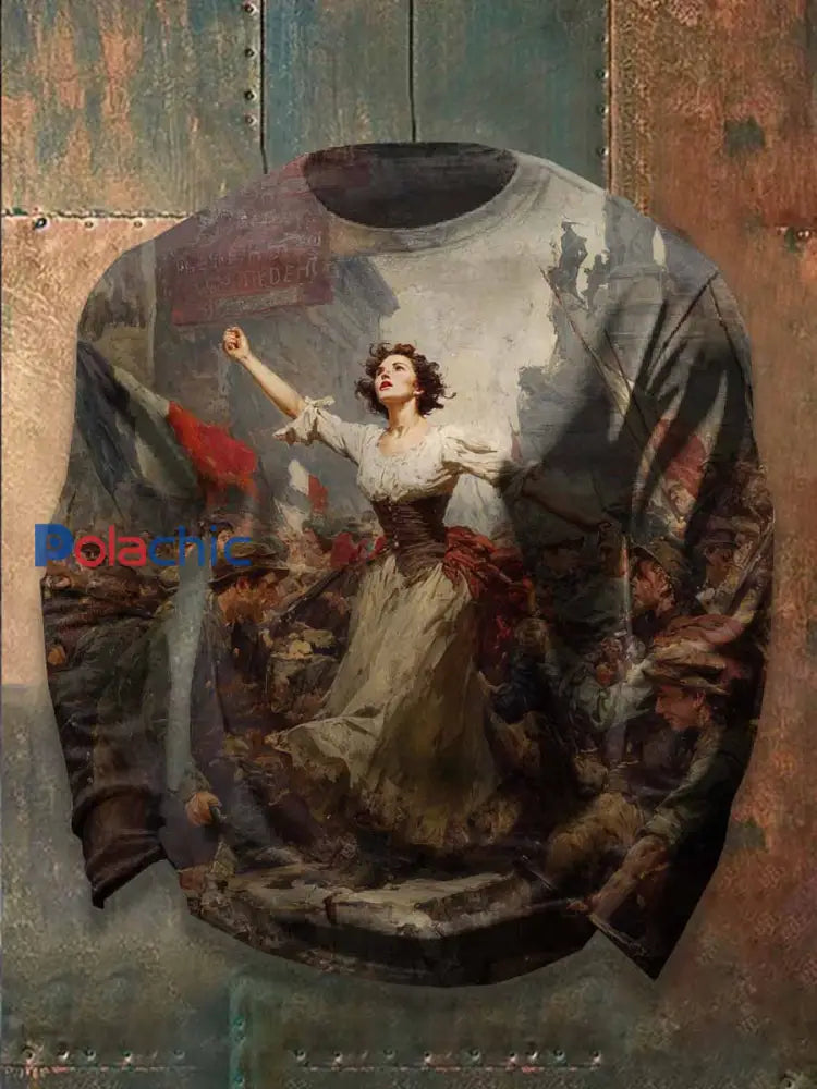 Homme Vintage Marianna Imprimé Top Manches Longues comme image / S