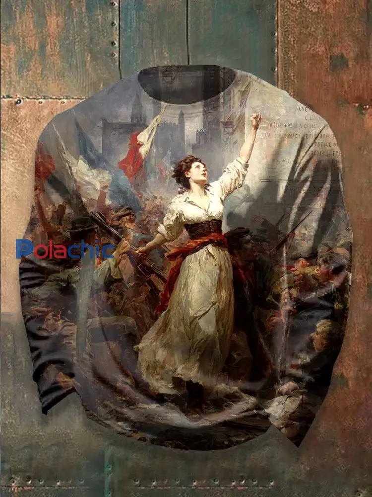 Homme Vintage Marianna Imprimé Top Manches Longues comme image / S