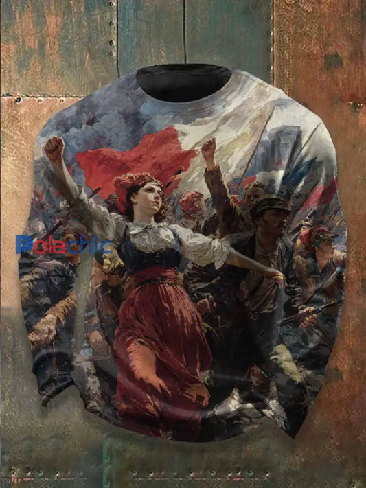 Homme Vintage Marianna Imprimé Top Manches Longues comme image / S