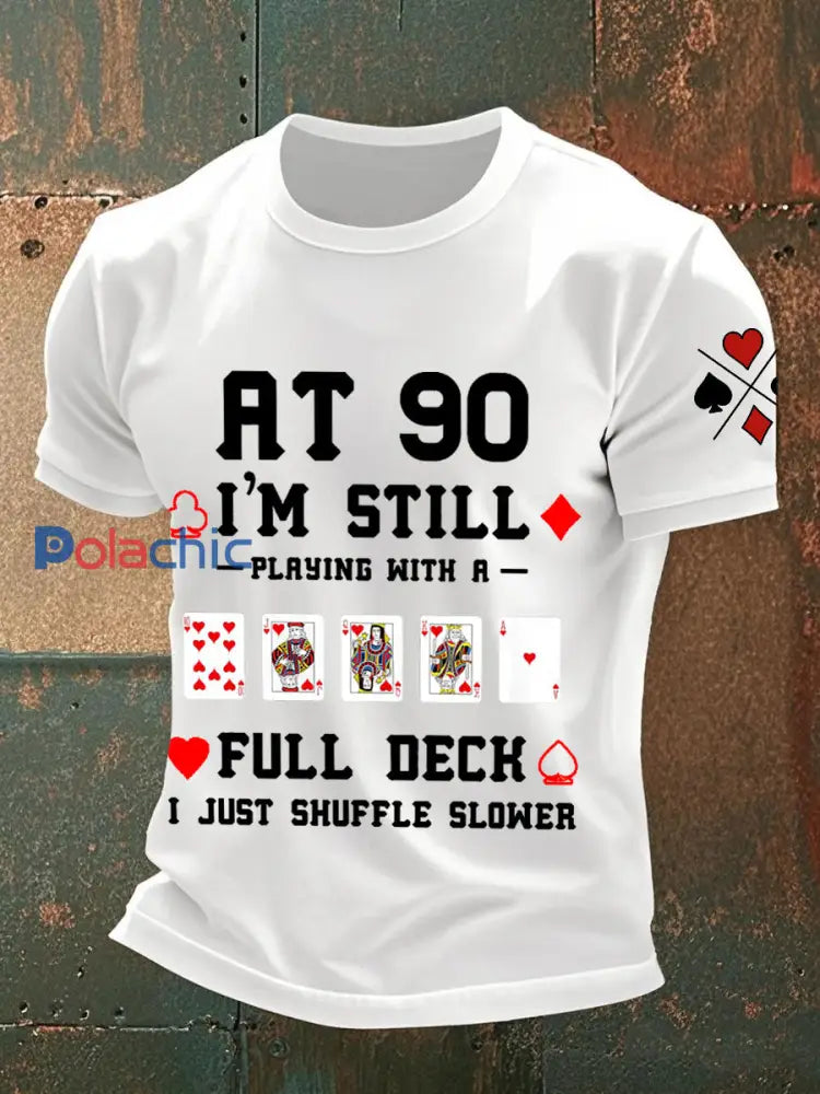 Hommes à 90 je joue toujours avec un pont complet Je viens mélanger T-shirts plus lents blanc / S