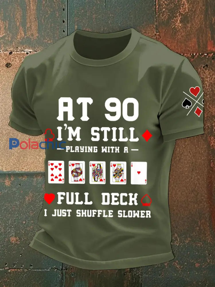 Hommes à 90 je joue toujours avec un pont complet Je viens mélanger T-shirts plus lents vert armée / S