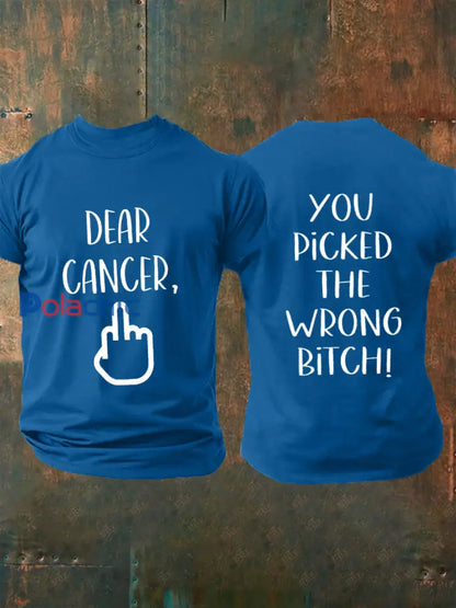 Hommes Cher cancer vous avez choisi la mauvaise chienne T shirts Bleu / S