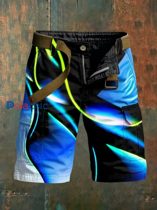 Hommes de vacances rétro Business Art Print Casual Shorts A / S
