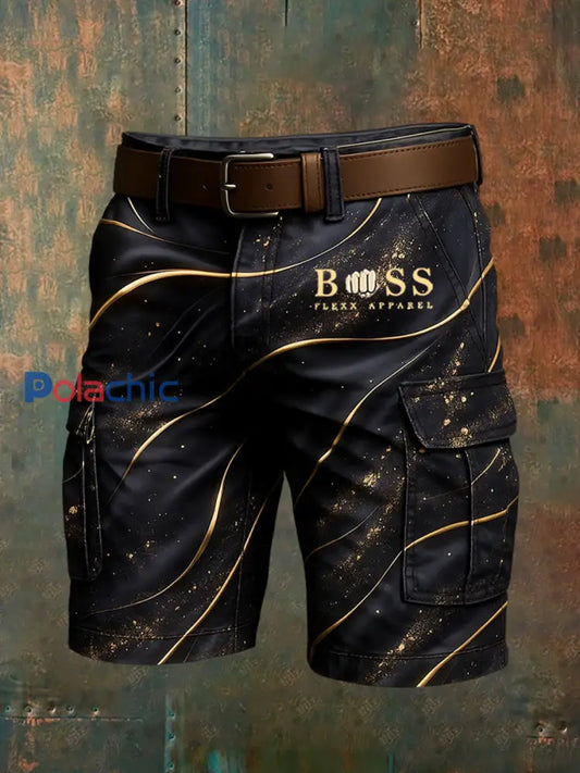 Hommes de vacances rétro Business Art Print Casual Shorts A / S