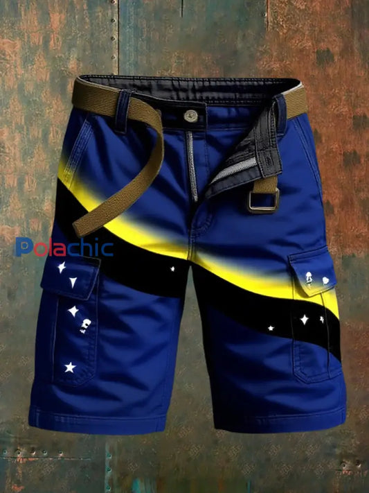 Hommes de vacances rétro Business Art Print Casual Shorts A / S