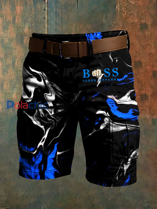 Hommes de vacances rétro Business Art Print Casual Shorts A / S