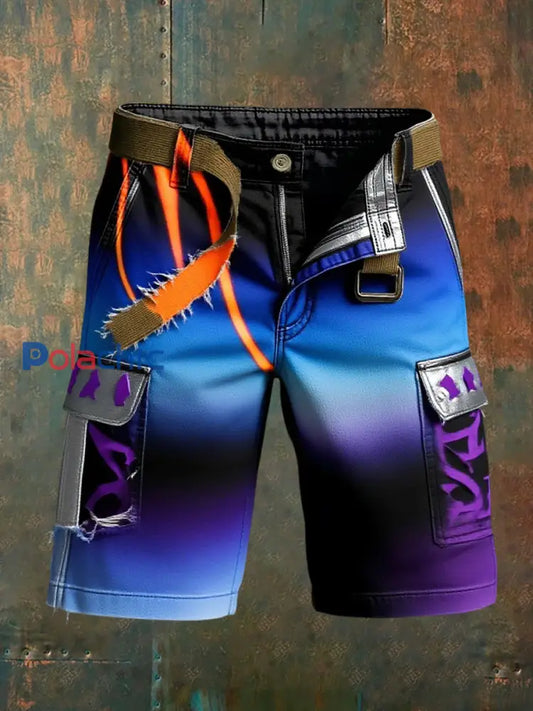 Hommes de vacances rétro Business Art Print Casual Shorts A / S