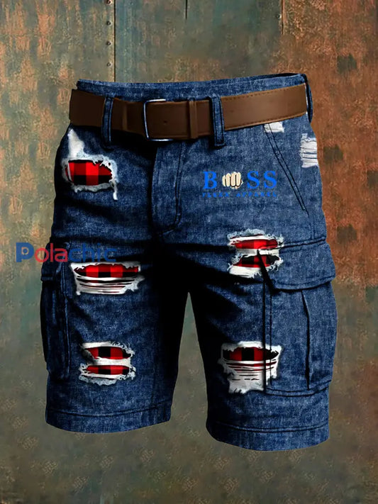Hommes de vacances rétro Business Art Print Casual Shorts A / S