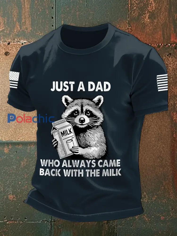 Hommes Juste un papa qui est toujours revenu avec le lait T-shirts bleu marine / S