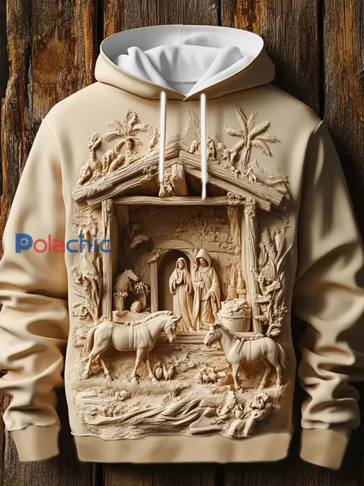 Hommes Nativité Drop-épaule Hoodie (sans poches) comme image / S