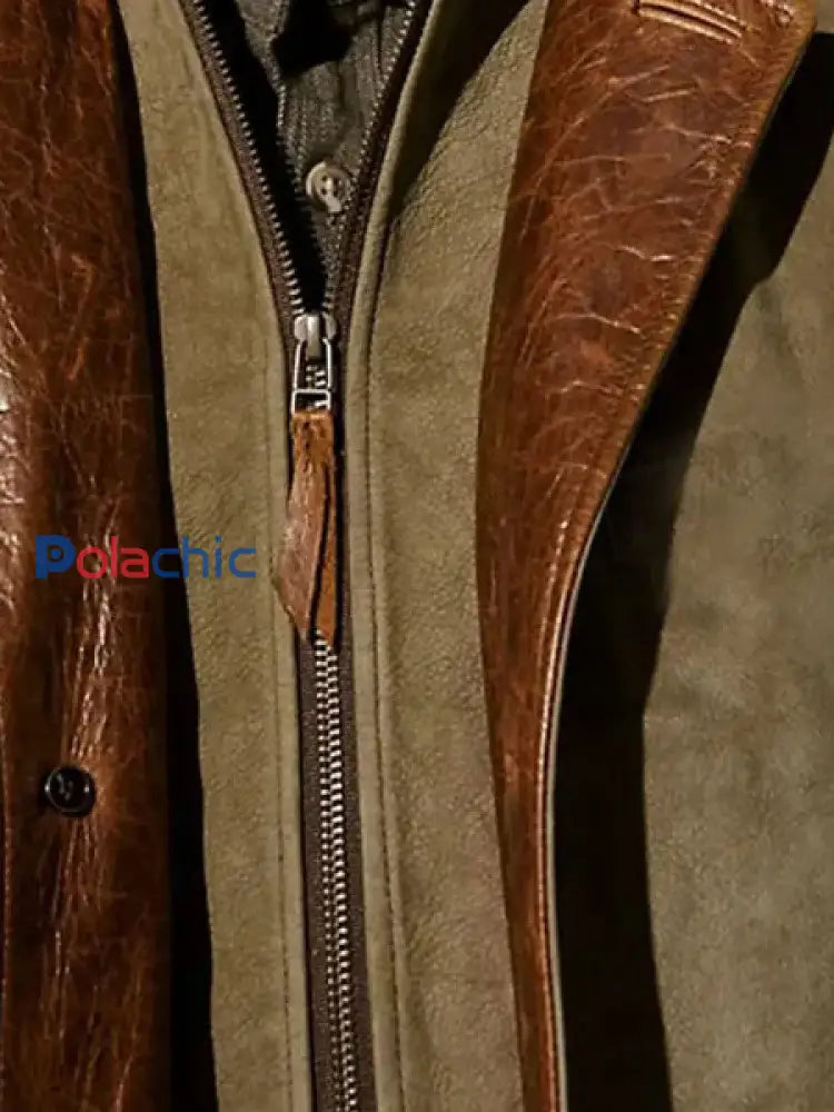 Hommes Rétro Casual Workwear Patchwork Color Block Veste