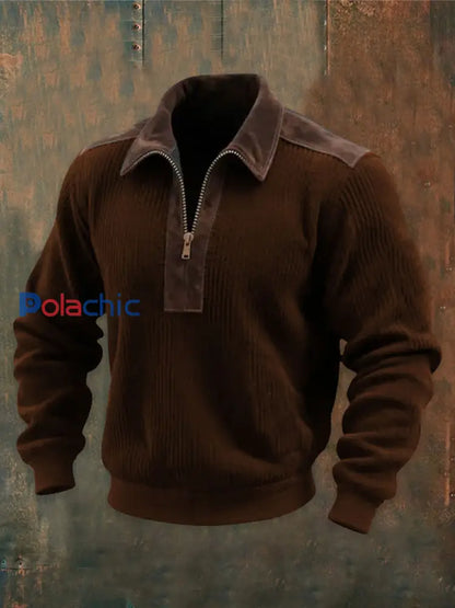 Hommes Rétro Western Imprimé Casual manches longues Sweatshirt / Hoodie Brun Foncé / S