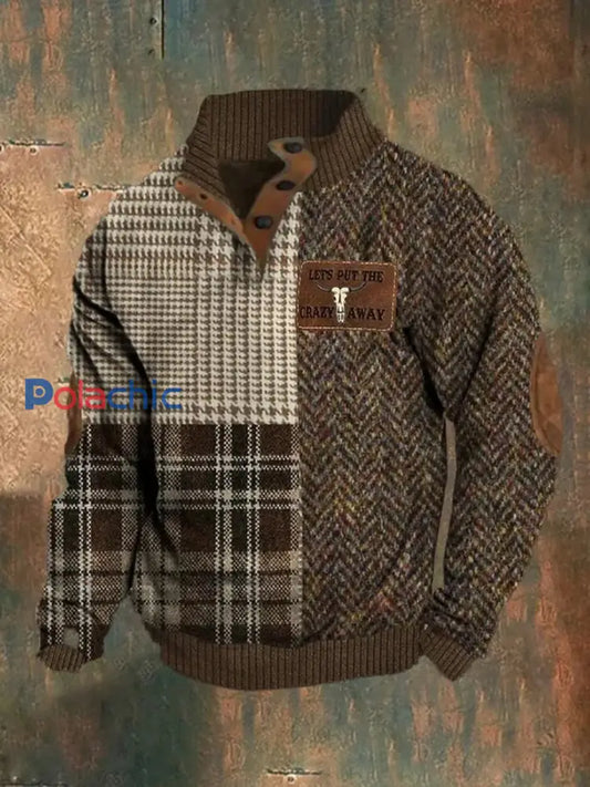 Hommes Vintage Western Let’s Put The Crazy Away Imprimé Casual Sweatshirt A / S