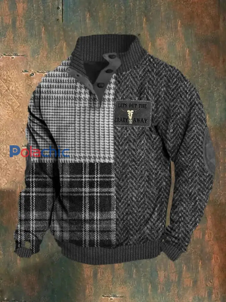 Hommes Vintage Western Let’s Put The Crazy Away Imprimé Casual Sweatshirt B / S