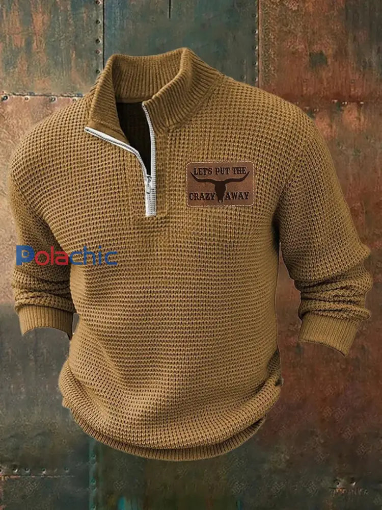 Hommes Vintage Western Let’s Put The Crazy Away Imprimé Casual Sweatshirt comme image / S