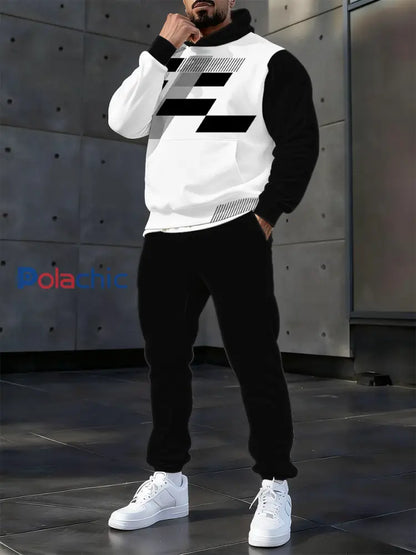 Hoodie occasionnel des hommes et l’ensemble de pantalon Noir / S