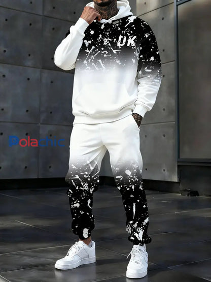 Hoodie occasionnel des hommes et l’ensemble de pantalon Noir / S