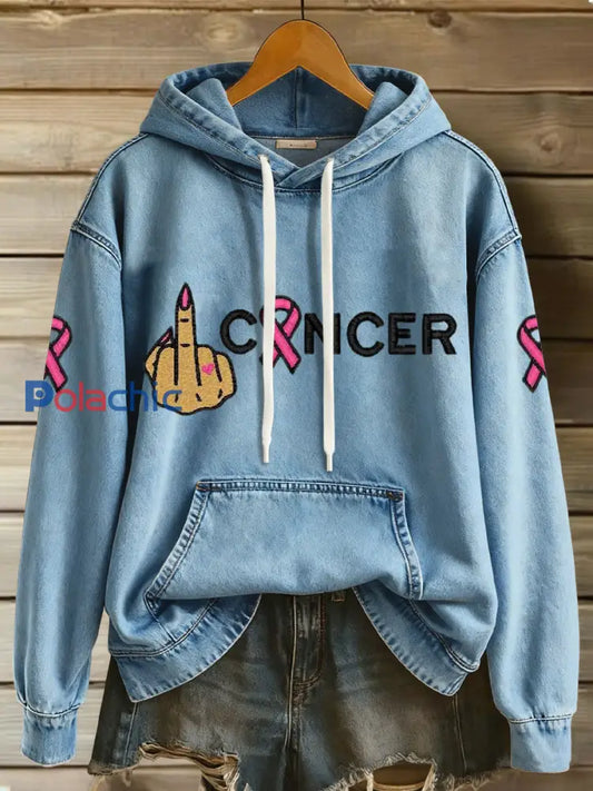 Hoodies de sensibilisation au cancer du sein pour femmes Bleu / S
