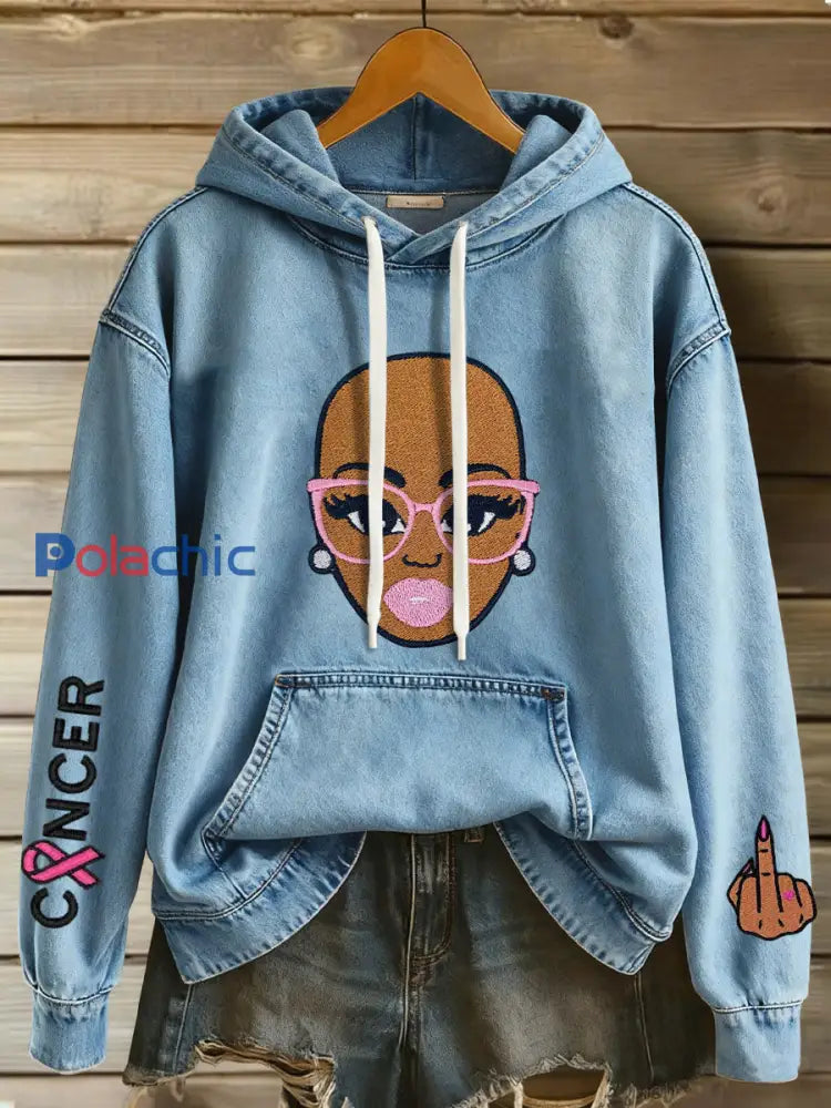 Hoodies de sensibilisation au cancer du sein pour femmes Bleu / S