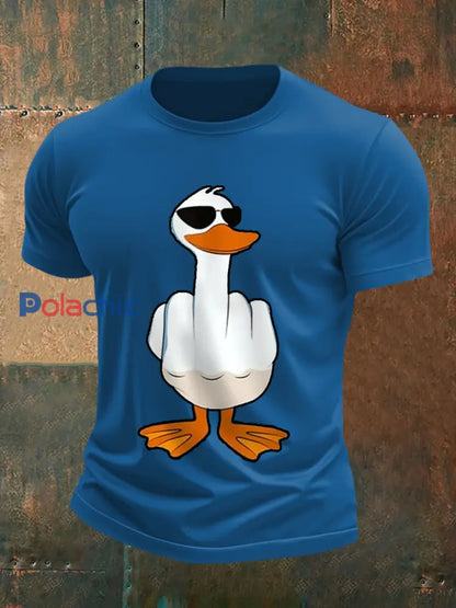 Je ne donne pas un canard drôle doigt du milieu des hommes Offensive Rude Duck Imprimer Tee