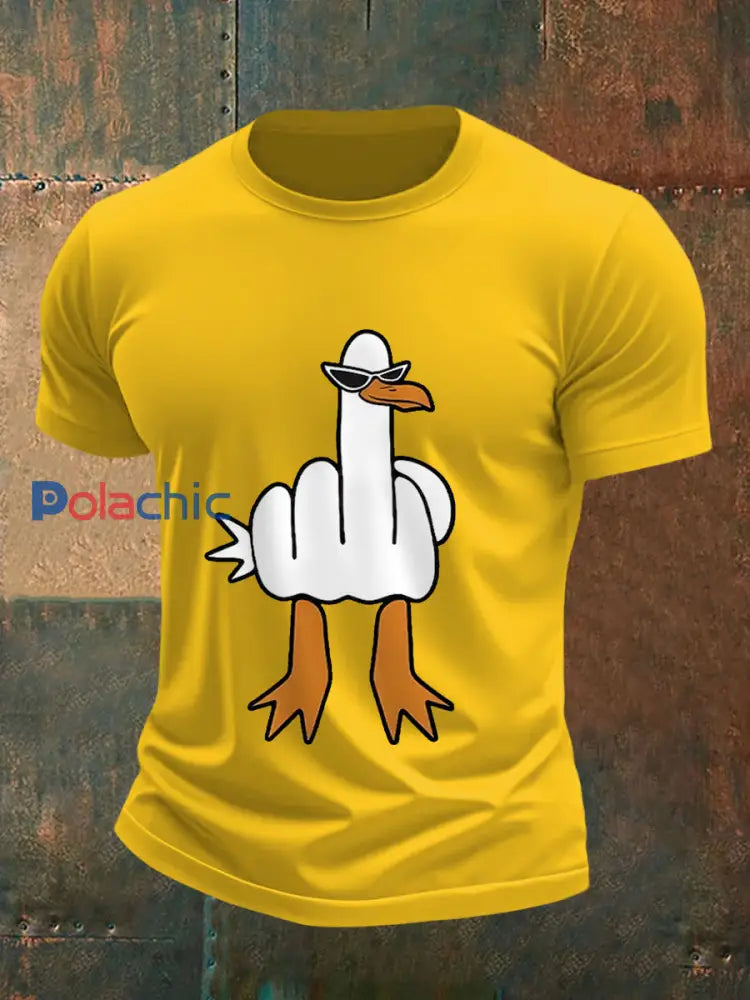 Je ne donne pas un canard drôle doigt du milieu des hommes Offensive Rude Duck Imprimer Tee