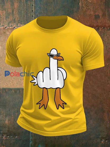 Je ne donne pas un canard drôle doigt du milieu des hommes Offensive Rude Duck Imprimer Tee