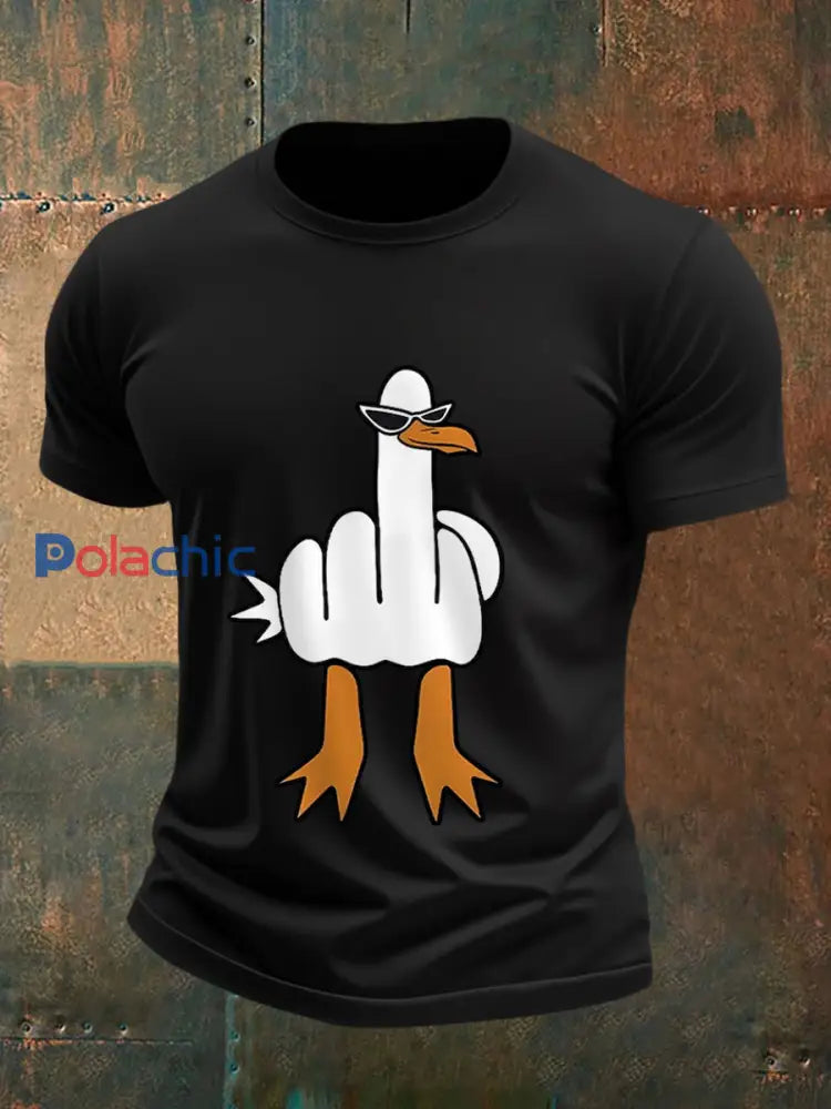 Je ne donne pas un canard drôle doigt du milieu des hommes Offensive Rude Duck Imprimer Tee noir / S