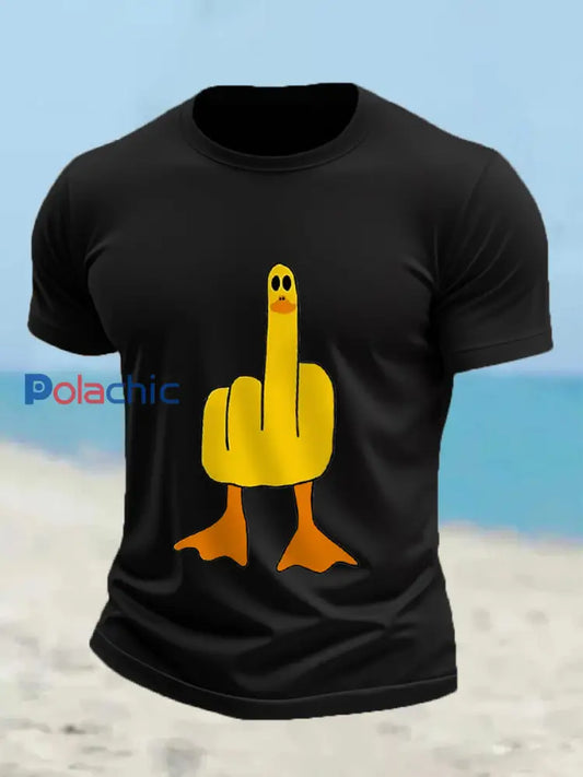 Je ne donne pas un canard drôle doigt du milieu des hommes Offensive Rude Duck Imprimer Tee noir / S