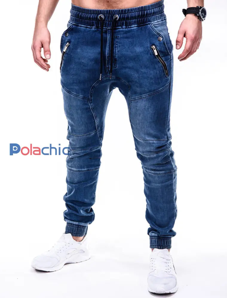 Jeans rétro décontractés pour hommes Bleu / M