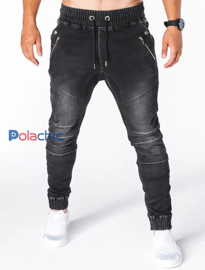 Jeans rétro décontractés pour hommes Noir / M