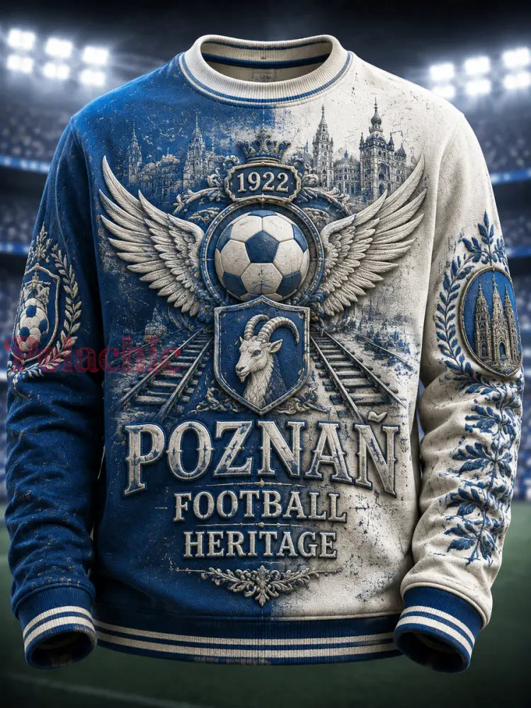 Klasyczna graficzna bluza piłkarska dla miłośników dziedzictwa futbolowego - Jak na zdjęciu / S