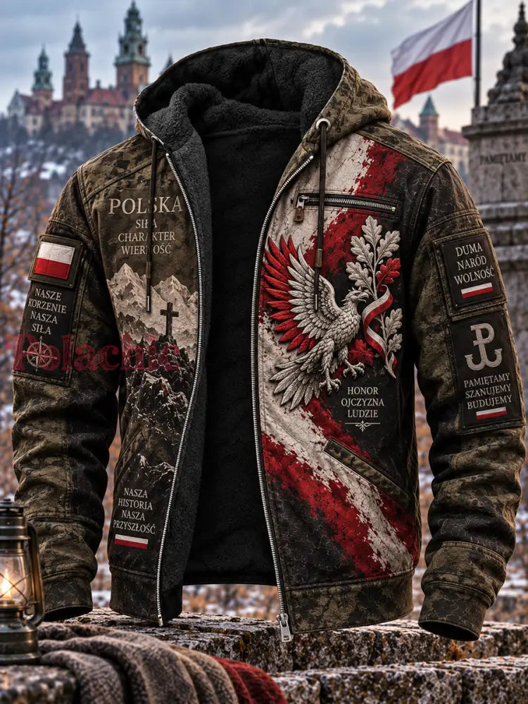 Klasyczna nieformalna kurtka z graficznym nadrukiem - Jak na zdjęciu / S