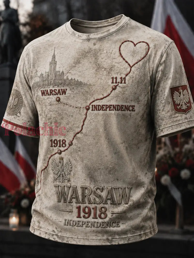 Klasyczna polska koszulka patriotyczna w stylu casual - Jak na zdjęciu / S