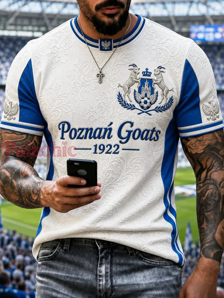 Koszulka z grafiką inspirowaną tradycją piłki nożnej Blue & White - Jak na zdjęciu / S