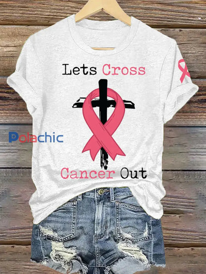 La sensibilisation du cancer du sein des femmes permet de traverser le cancer T-shirt Blanc / S