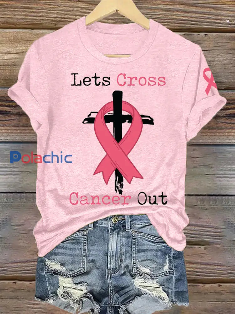 La sensibilisation du cancer du sein des femmes permet de traverser le cancer T-shirt Rose Clair / S