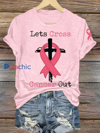 La sensibilisation du cancer du sein des femmes permet de traverser le cancer T-shirt Rose Clair / S