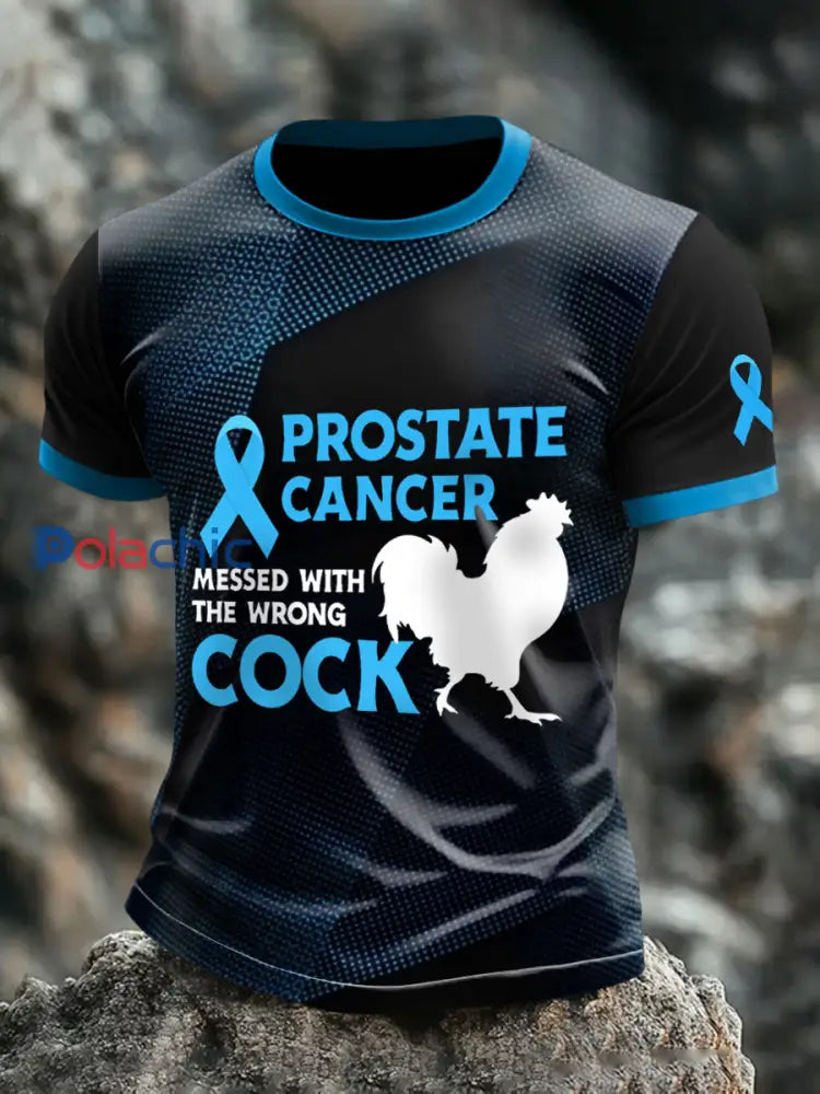Le cancer de la prostate chez les hommes gâché avec le mauvais coq T shirts comme image / S