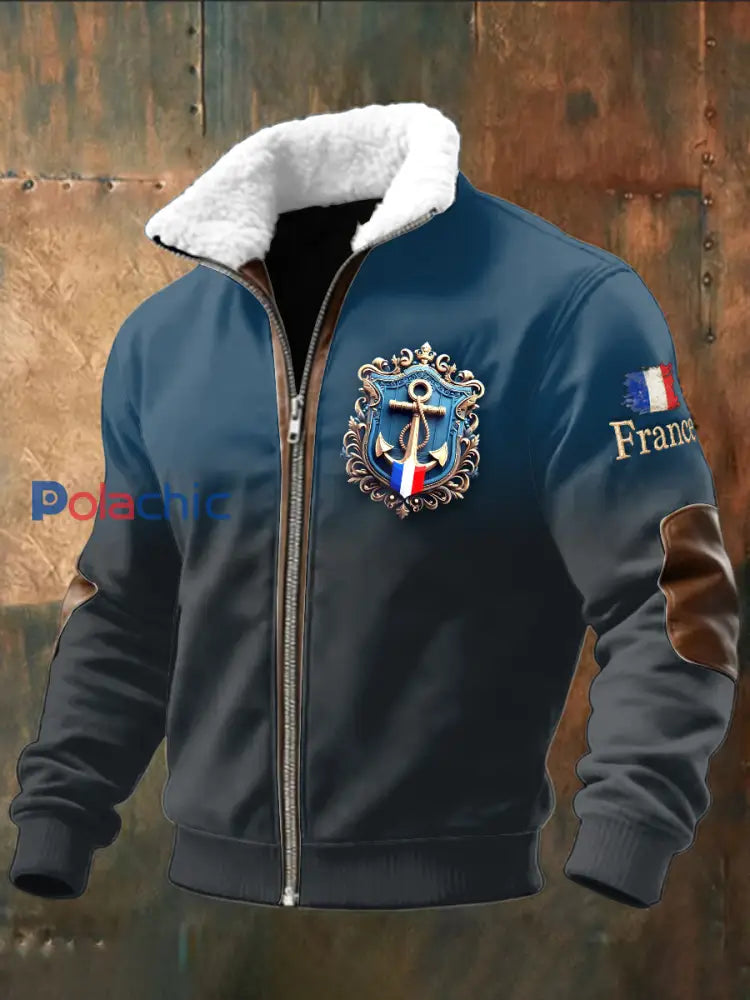 Le sweat-shirt des hommes avec la conception française de gradient de drapeau Multicolore / S