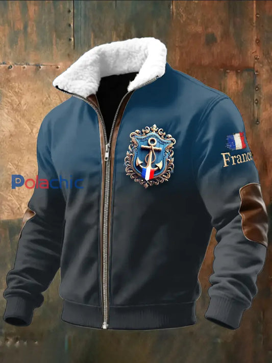 Le sweat-shirt des hommes avec la conception française de gradient de drapeau Multicolore / S