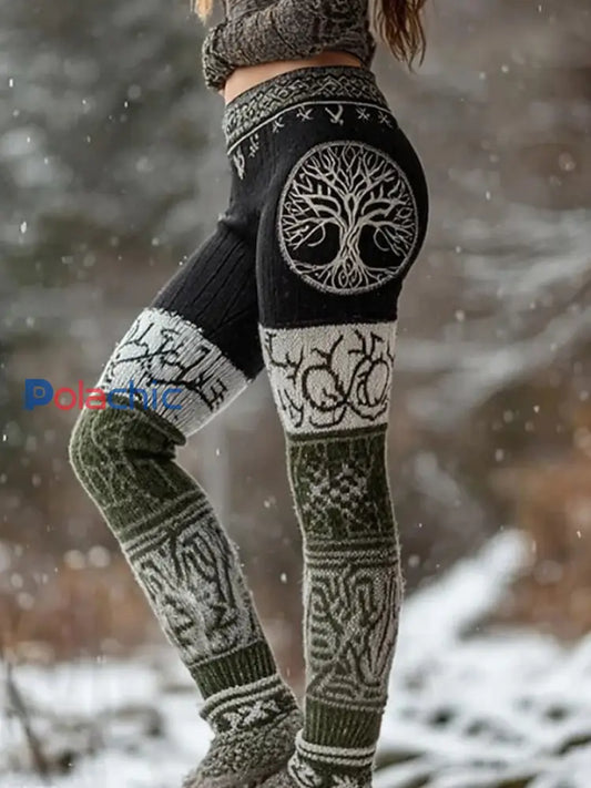 Legging Viking doublé en velours Femme comme image / S