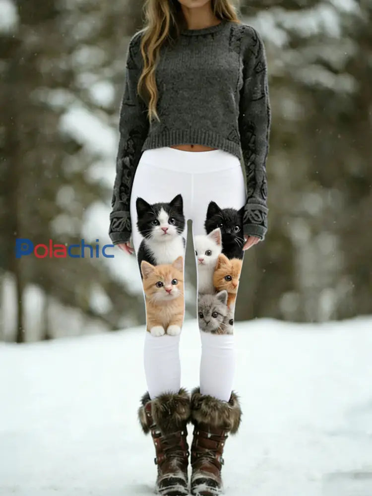 Leggings confortables à imprimé animal rétro pour femmes A / S