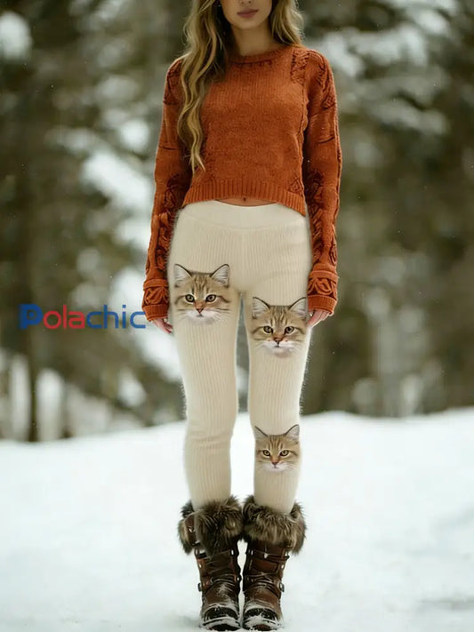 Leggings confortables à imprimé animal vintage pour femmes A / S