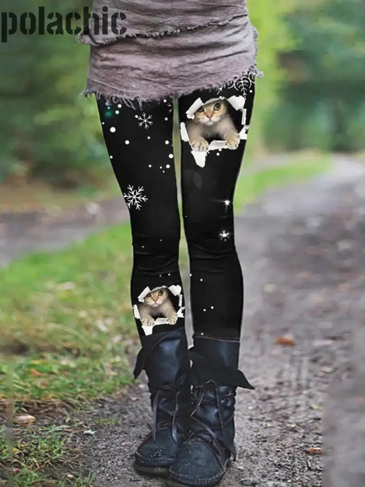 Leggings De Mode D’impression D’art Chat Des Femmes